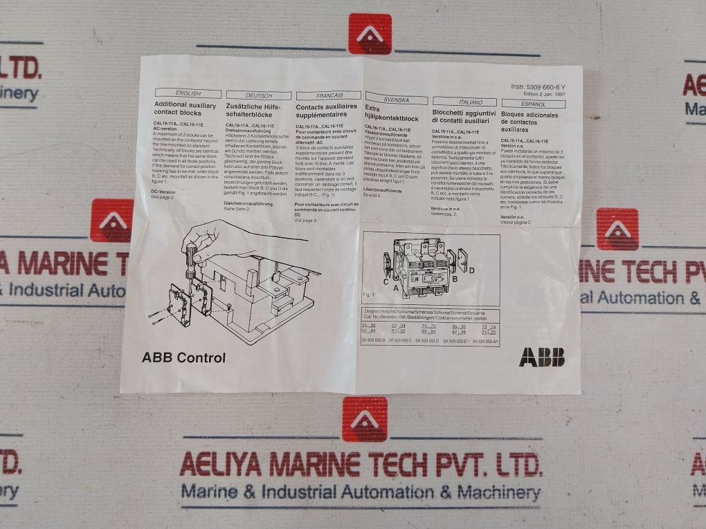 Abb Cal B Auxiliary Contact Block A Aeliya Marine