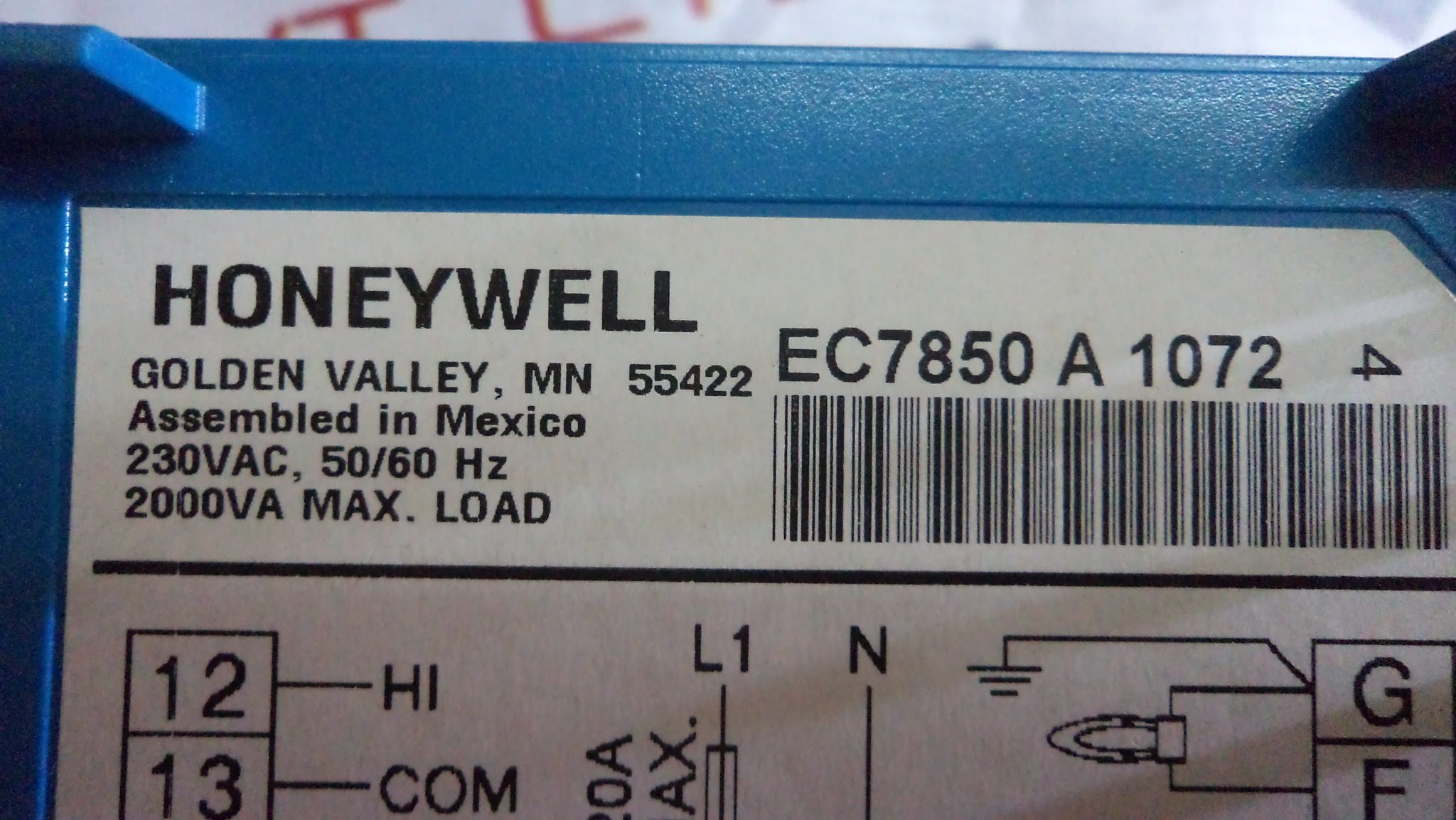 HONEYWELL 7800 SERIES BURNER CONTROL EC7850 A 1072 Aeliya Marine