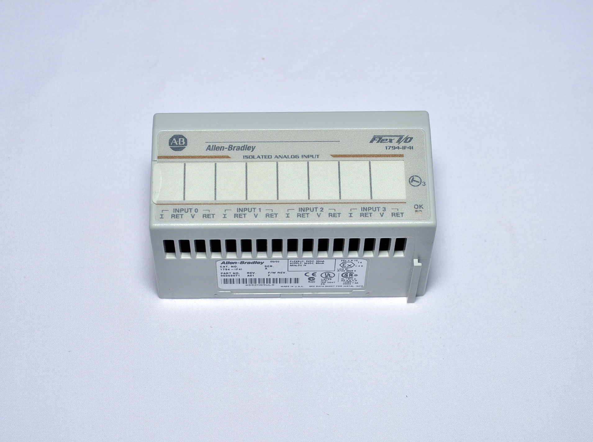 ALLEN BRADLEY FLEX I/O 1794- IF4I ISOLATED ANALOG INPUT MODULE