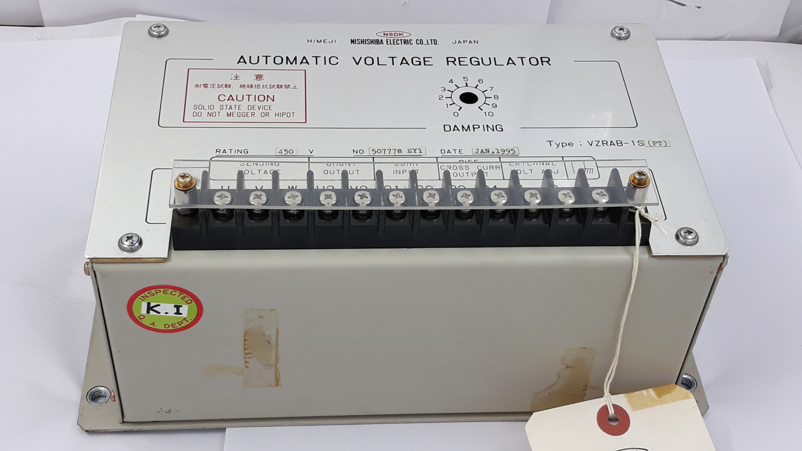 NISHISHIBA VZRAB-1S(PT) AUTOMATIC VOLTAGE REGULATOR