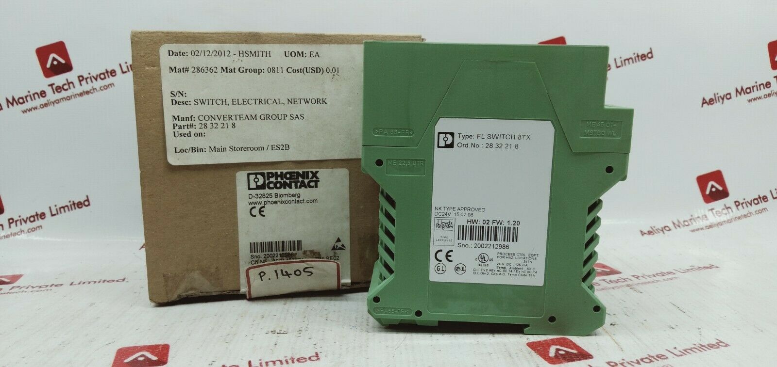 PHOENIX CONTACT FL SWITCH 8TX ETHERNET SWITCH 28 32 21 8-1405 (6)