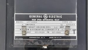 GENERAL ELECTRIC 12CFD22B2A HIGH SPEED DIFFERENTIAL RELAY