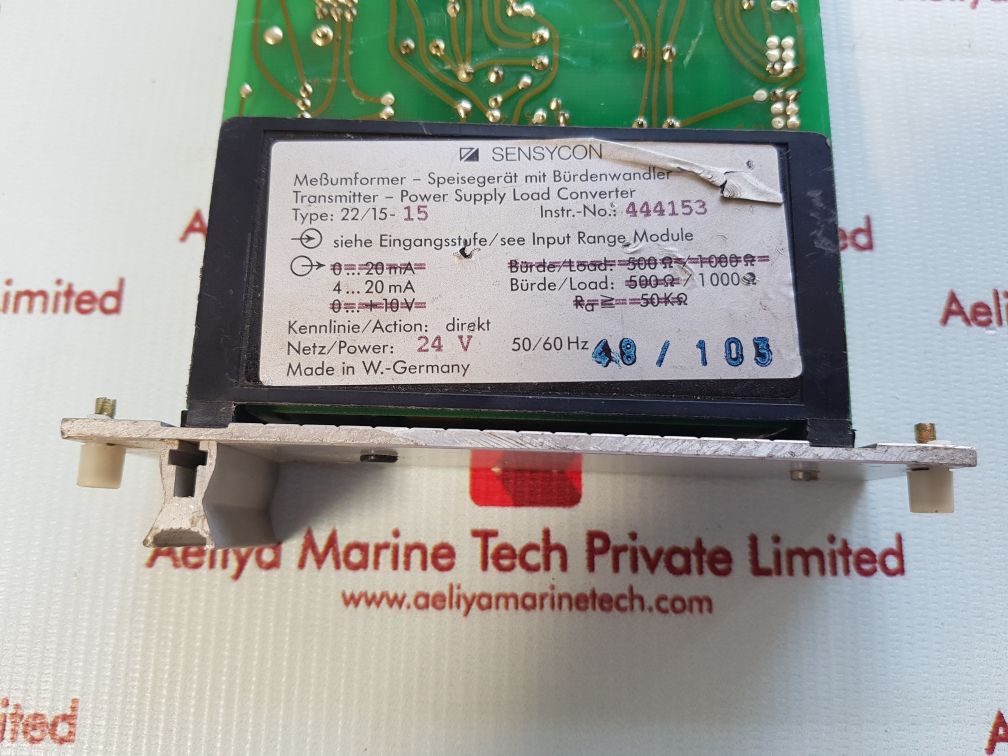 SENSYCON 22/15-15 TRANSMITTER-POWER SUPPLY LOAD CONVERTER