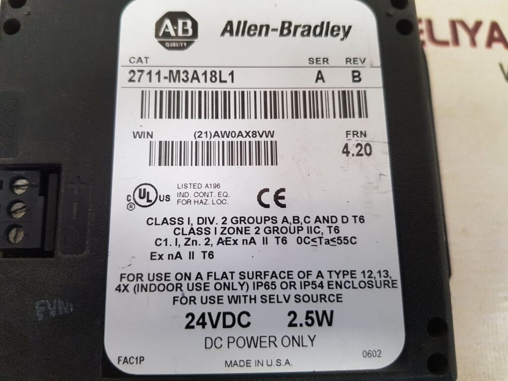 ALLEN-BRADLEY 2711-M3A18L1 PANELVIEW 300 MICRO