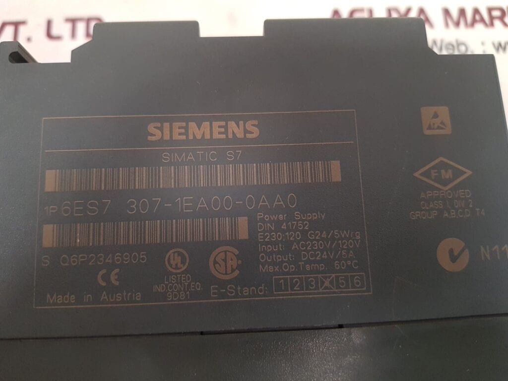 SIEMENS SIMATIC S7 PS307 5A POWER SUPPLY 6ES7 307-1EA00-0AA0