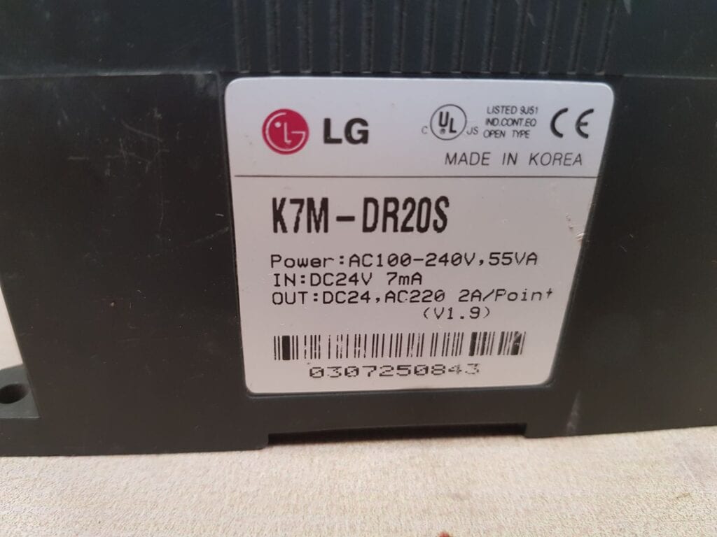 LG K7M-DR20S PROGRAMMABLE LOGIC CONTROLLER MASTER-K80S