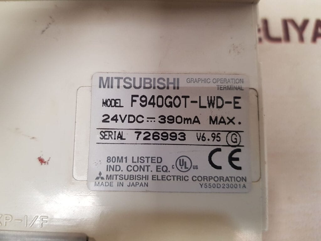 MITSUBISHI F940GOT-LWD-E GRAPHIC OPERATION TERMINAL PANEL