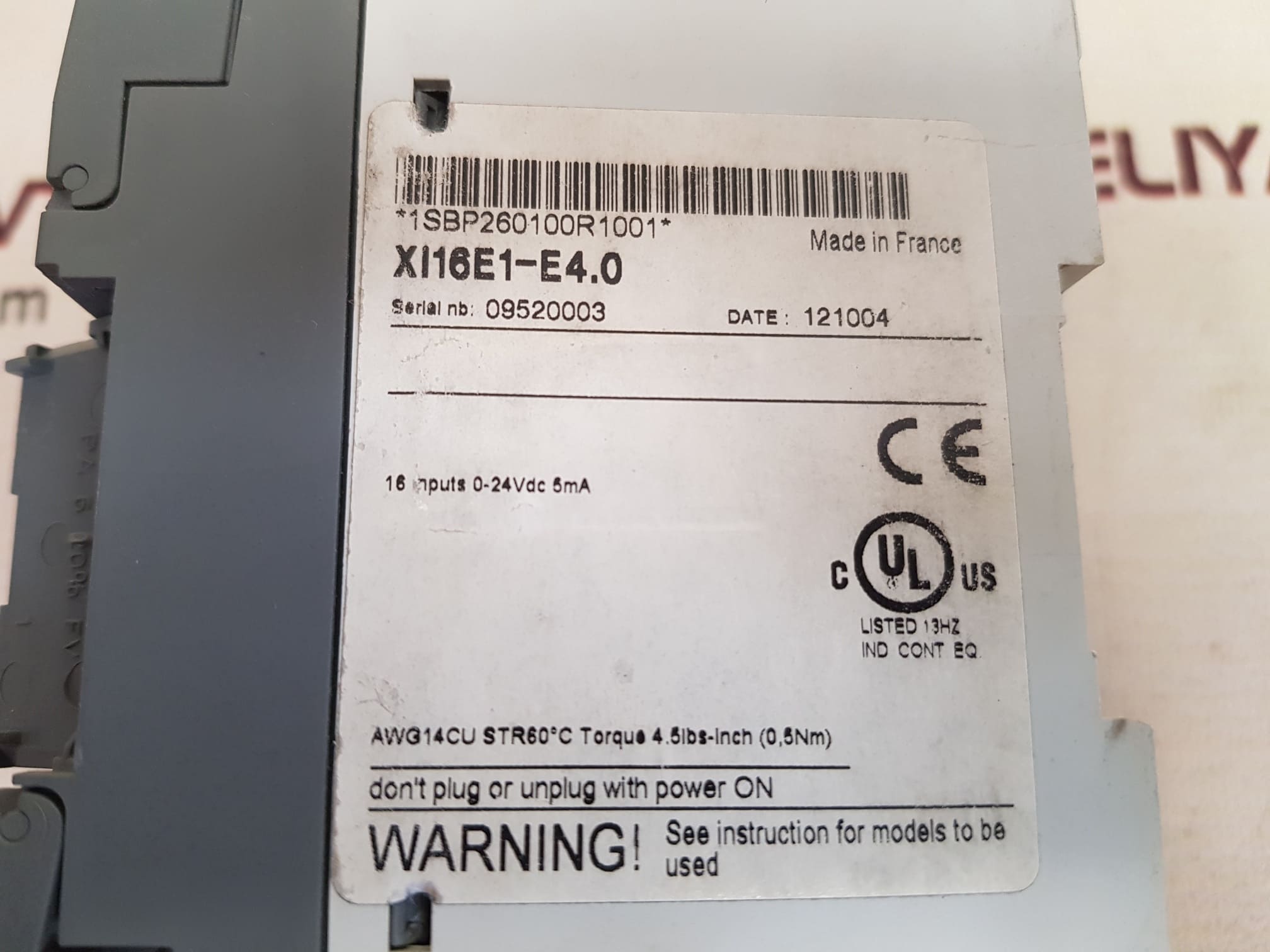 ABB XI16E1-E4.0 MODULE 1SBP260100R1001