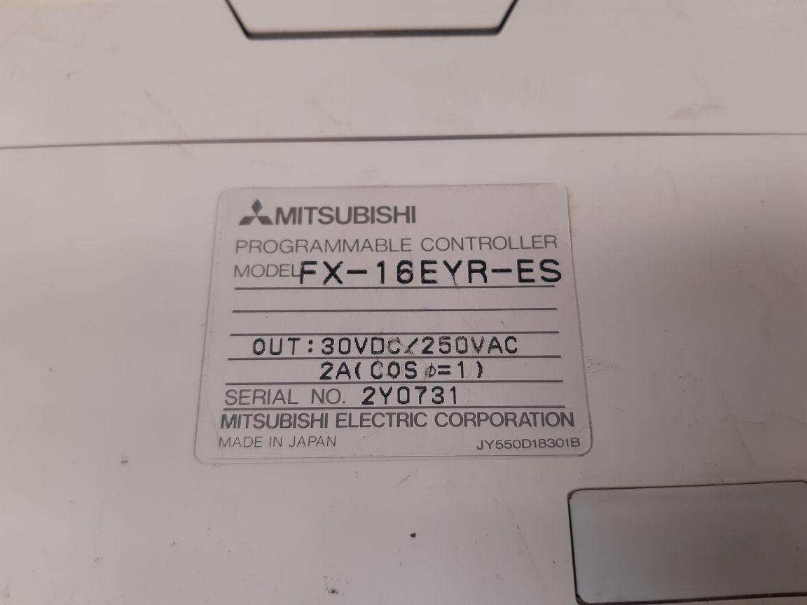 MITSUBISHI FX-16EYR-ES PROGRAMMABLE CONTROLLER JY550D18301B