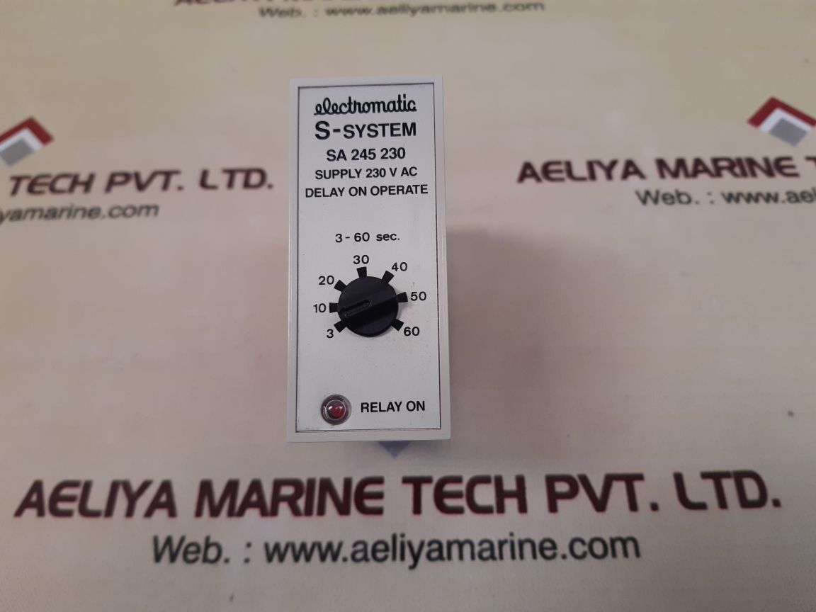 ELECTROMATIC S-SYSTEM DELAY ON OPERATE SA 245 230