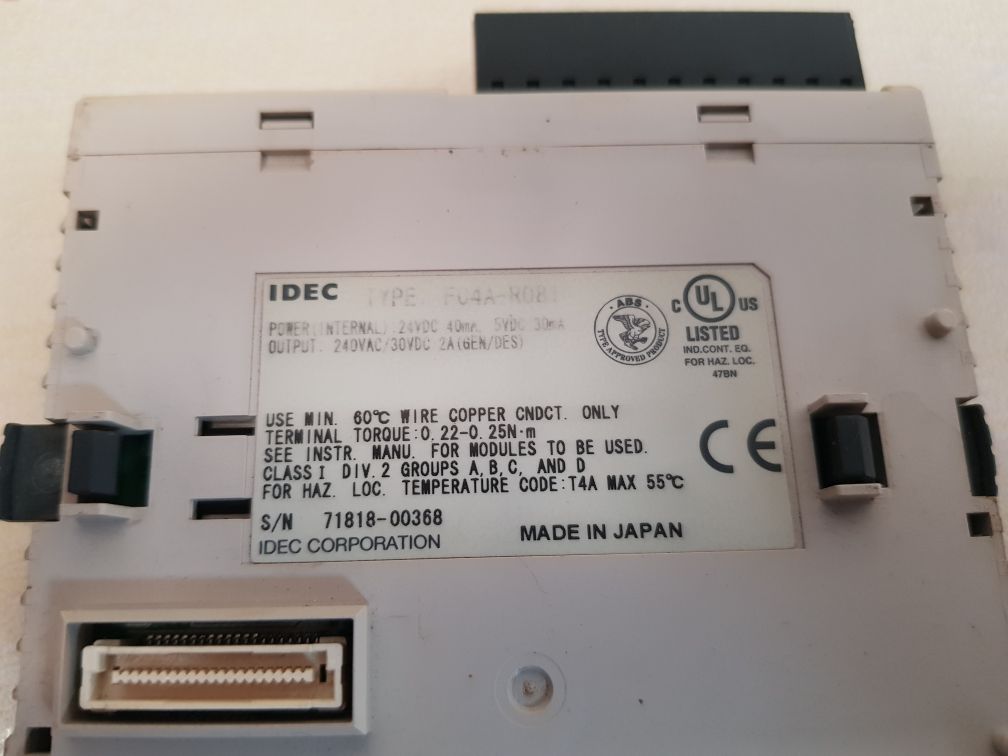 IDEC FC4A-R081 PLC OUTPUT MODULE