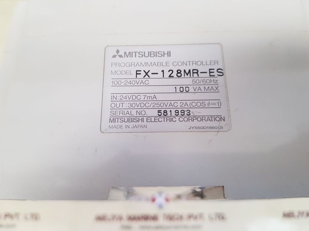 MITSUBISHI MELSEC FX-128MR-ES PROGRAMMABLE CONTROLLER JY550D18601B