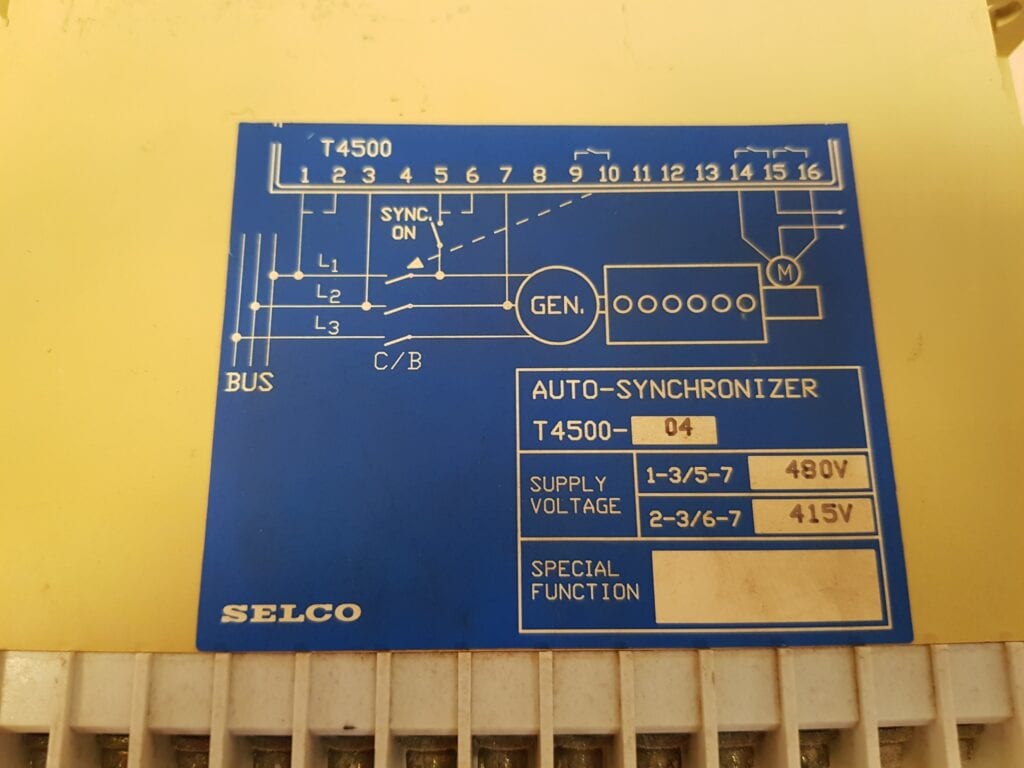 SELCO AUTO-SYNCHRONIZER T4500-04 CONVENTIONAL GOVERNOR