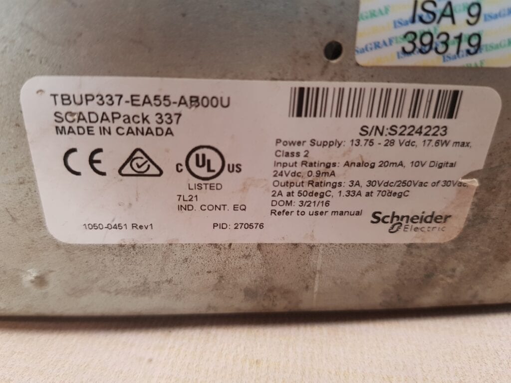 SCHNEIDER ELECTRIC TBUP337-EA55-AB00U REMOTE TELEMETRY UNIT