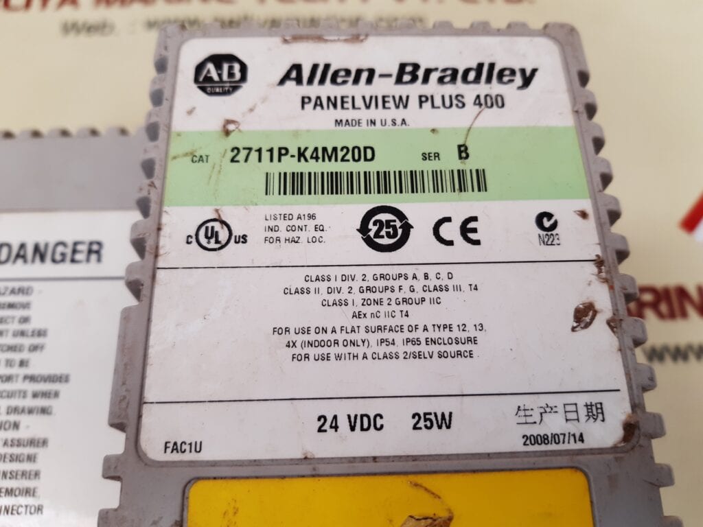 ALLEN-BRADLEY 2711P-K4M20D PANEL VIEW PLUS 400