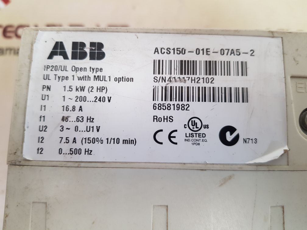 ABB ACS150-01E-07A5-2 INVERTER DRIVE