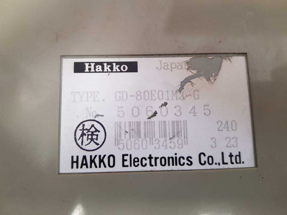 HAKKO ELECTRONICS GD-80E01MJ-G TOUCHSCREEN OPERATOR INTERFACE PANEL