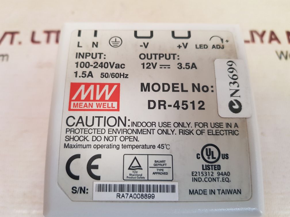 MEAN WELL DR-4512 SWITCHING POWER SUPPLY