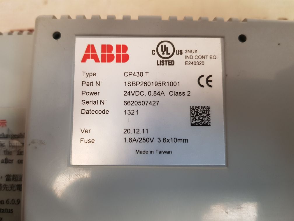ABB CP430 T CONTROL PANEL 1SBP260195R1001