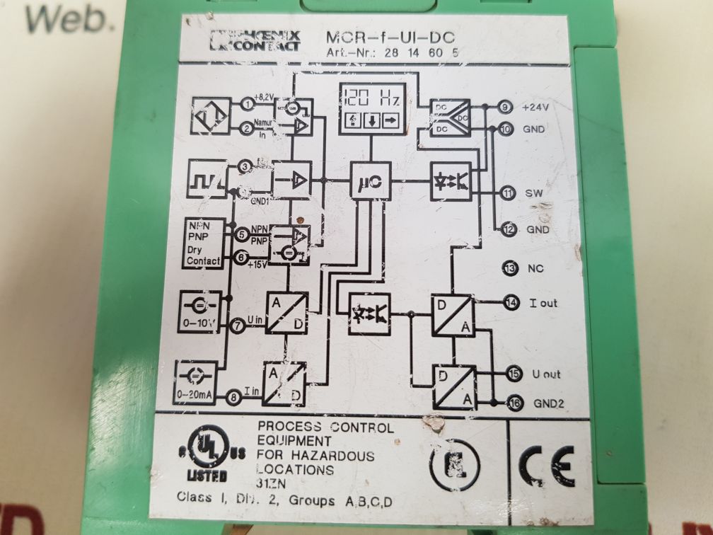 PHOENIX CONTACT MCR-F-UI-DC TRANSDUCER