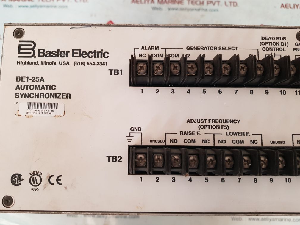 BASLER ELECTRIC BE1-25A AUTOMATIC SYNCHRONIZER MODULE