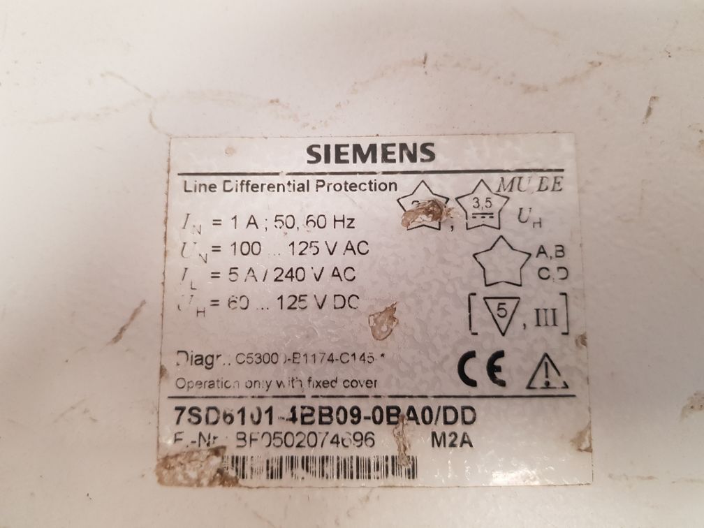 SIEMENS SIPROTEC 7SD6101-4BB09-0BA0 MULTIFUNCTION PROTECTION RELAY