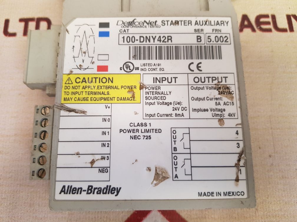 ALLEN-BRADLEY 100-DNY42R DEVICENET SYSTEM ACCESSORY MODULE