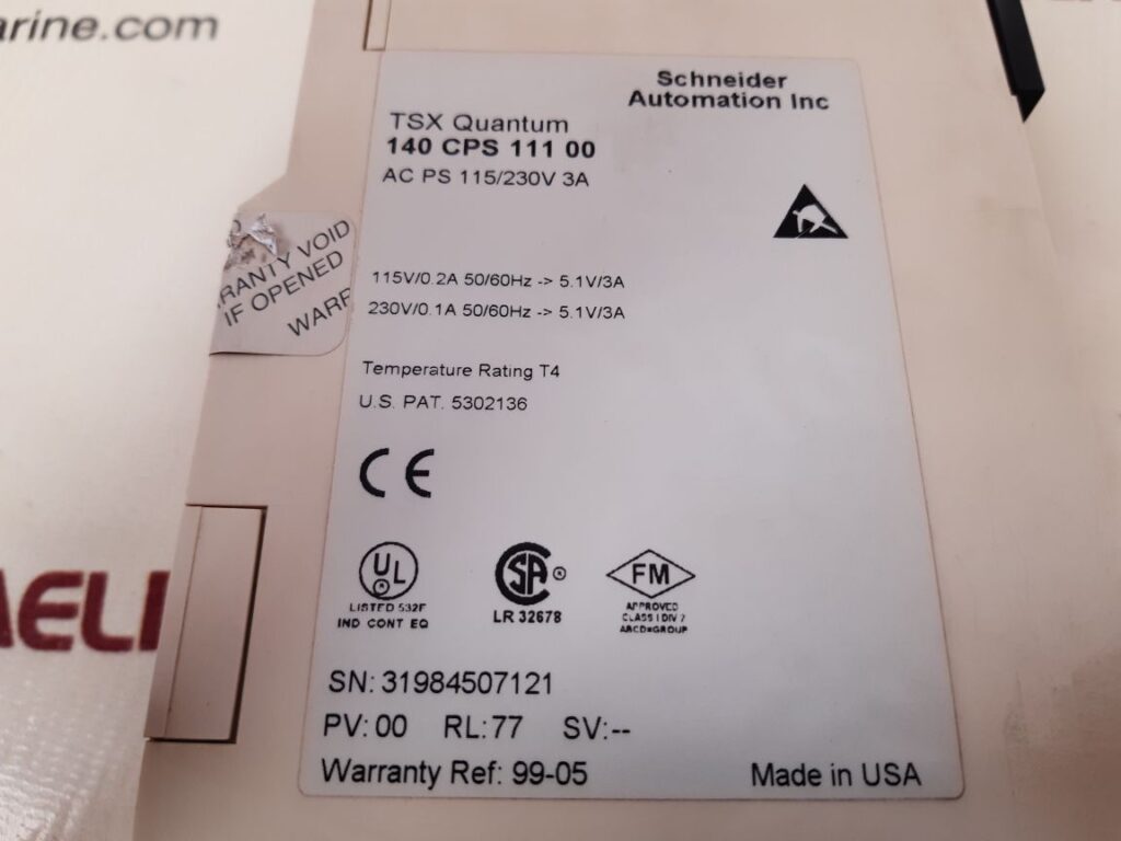 SCHNEIDER 140 CPS 111 00 POWER SUPPLY MODULE