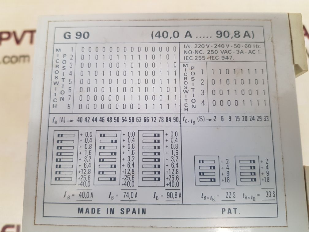 FANOX G90 ELECTRONIC MOTOR PROTECTION RELAY