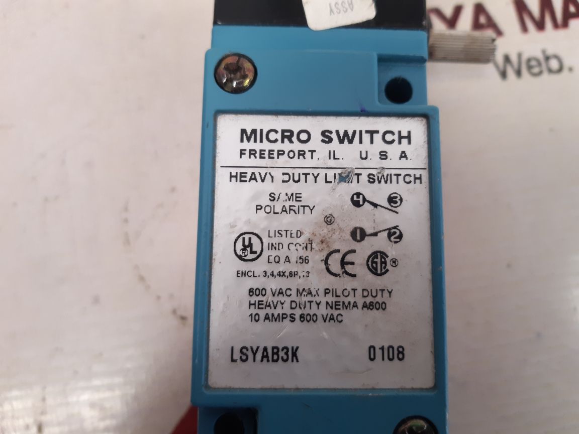 MICRO LIMIT SWITCH LSYAB3K 0108