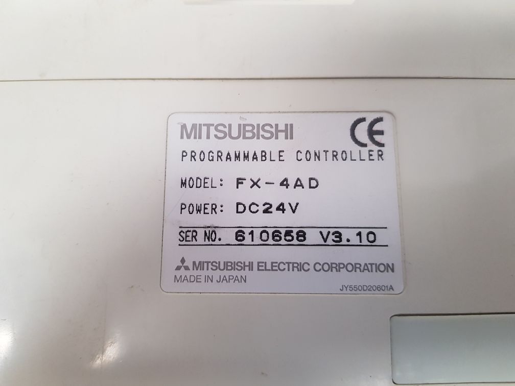 MITSUBISHI FX-4AD PROGRAMMABLE CONTROLLER JY550D20601A