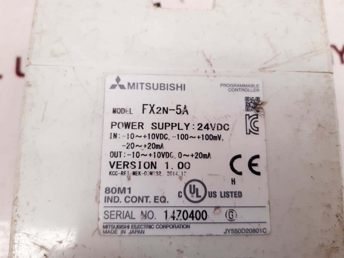 MITSUBISHI FX2N-5A PROGRAMMABLE CONTROLLER Y309C30771B