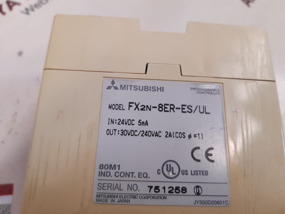 MITSUBISHI FX2N-8ER-ES/UL PROGRAMMABLE CONTROLLER