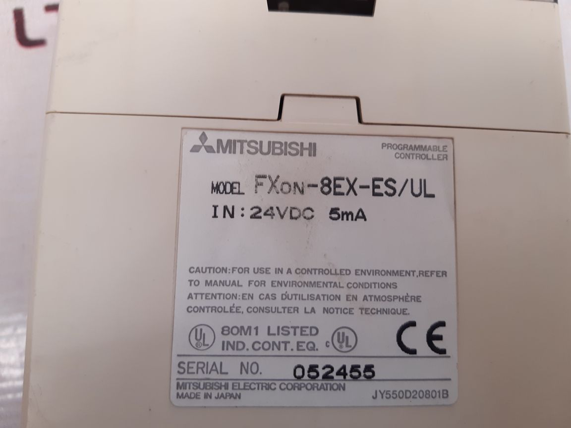 MITSUBISHI FX0N-8EX-ES/UL PROGRAMMABLE CONTROLLER JY550D20801B