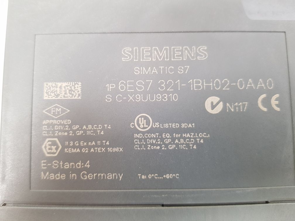 SIEMENS SIMATIC S7 DIGITAL INPUT MODULE 6ES7 321-1BH02-0AA0