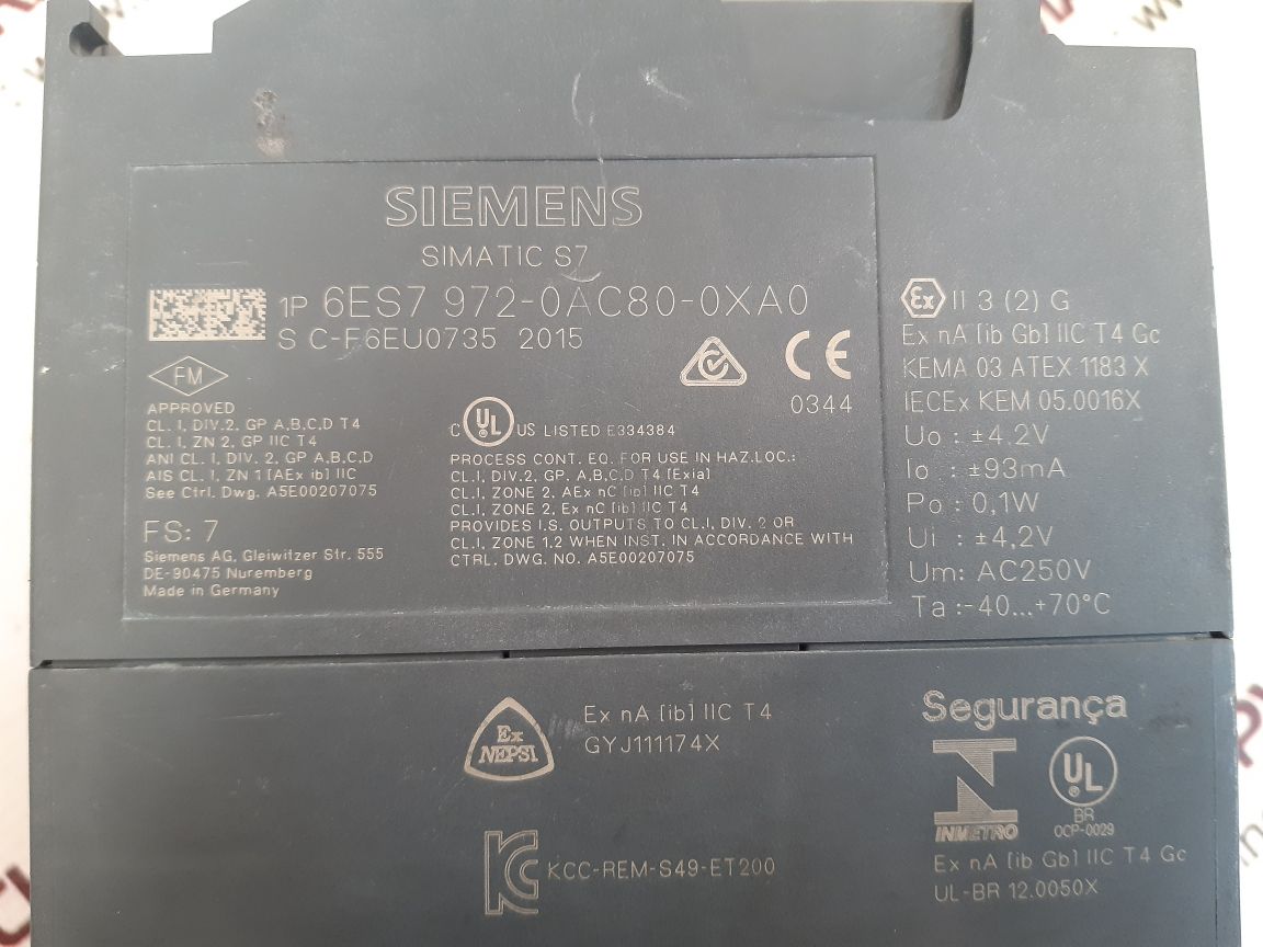 SIEMENS SIMATIC S7 RS 485-IS COUPLER ES7 972-0AC80-0XA0