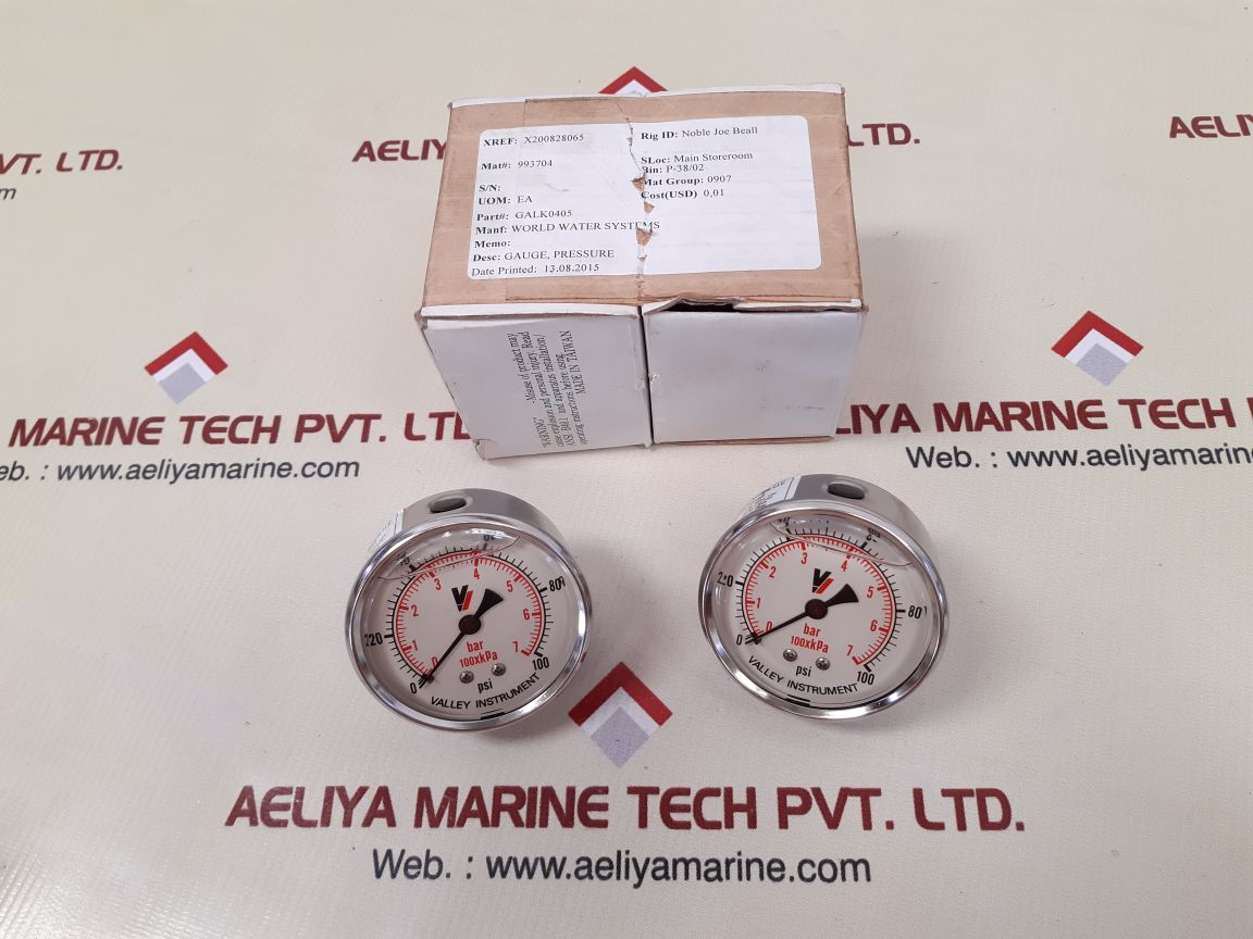 VALLEY INSTRUMENTS GALK0405 PRESSURE GAUGE