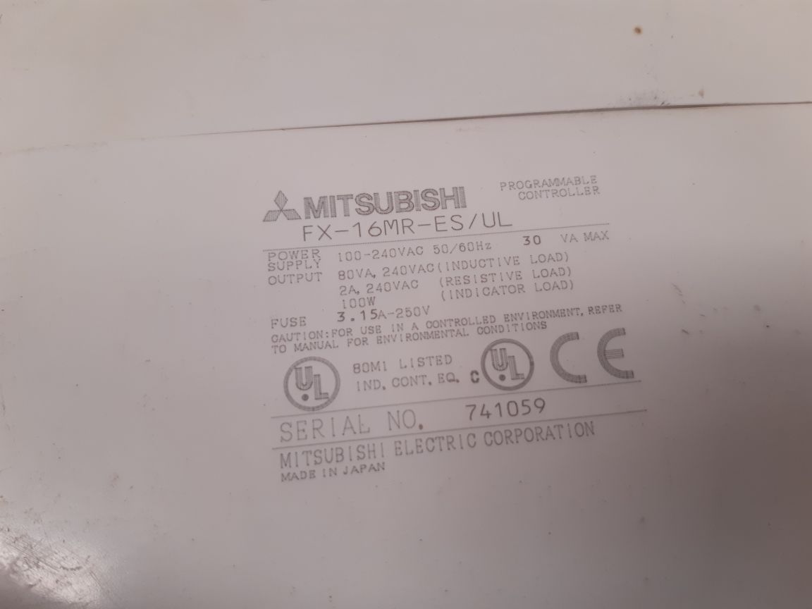 MITSUBISHI MELSEC FX-16MR-ES/UL PROGRAMMABLE CONTROLLER