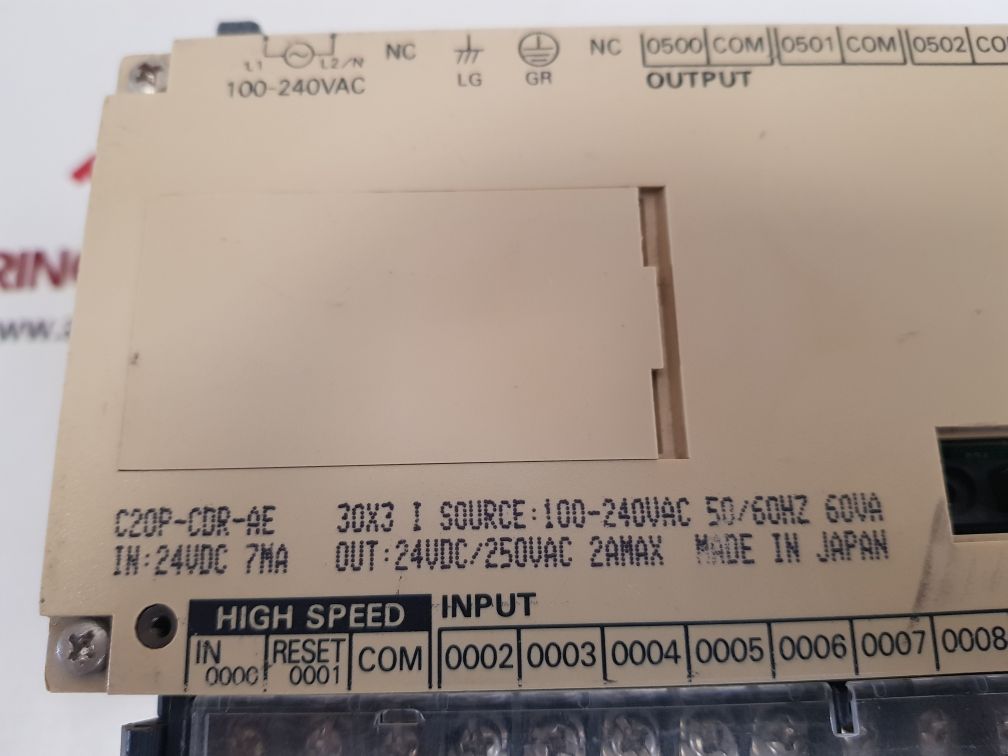 OMRON SYSMAC C20P PROGRAMMABLE CONTROLLER C20P-CDR-AE