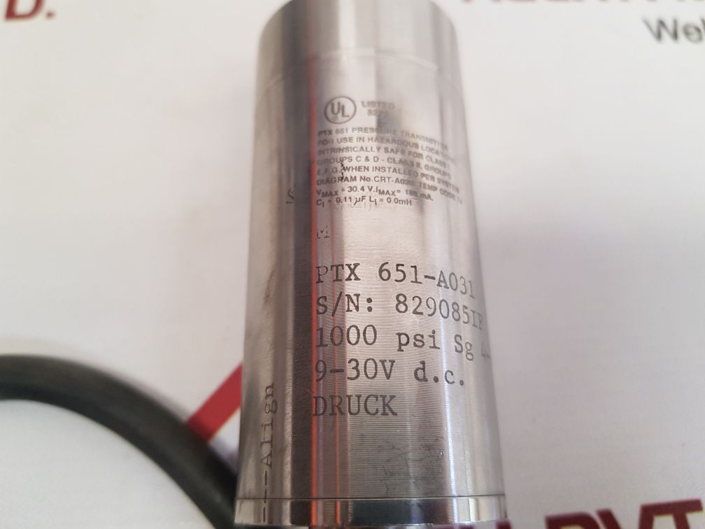 DRUCK PTX 651-A031 PRESSURE TRANSMITTER PTX 651