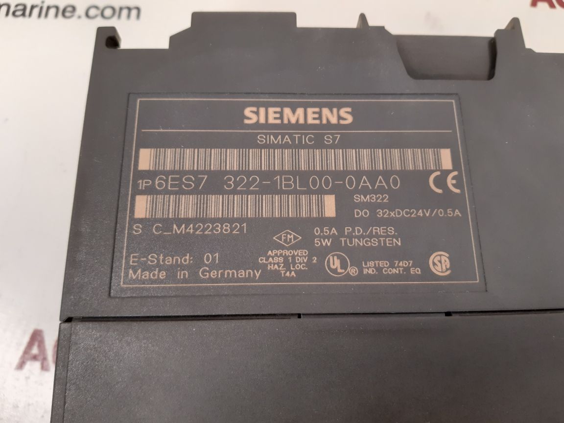 SIEMENS SM322 SIMATIC S7 DIGITAL OUTPUT MODULE 6ES7 322-1BL00-0AA0