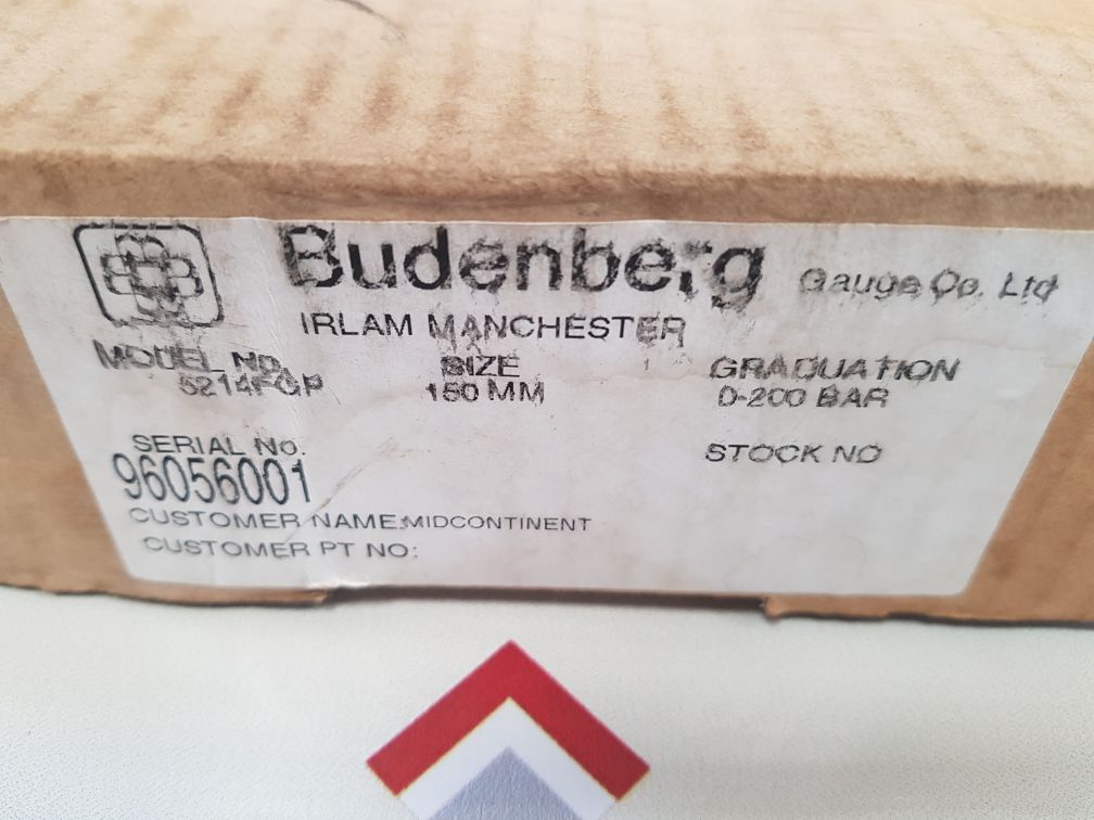 BUDENBERG 5214FGP STANDARD TEST GAUGE 0-200 BAR