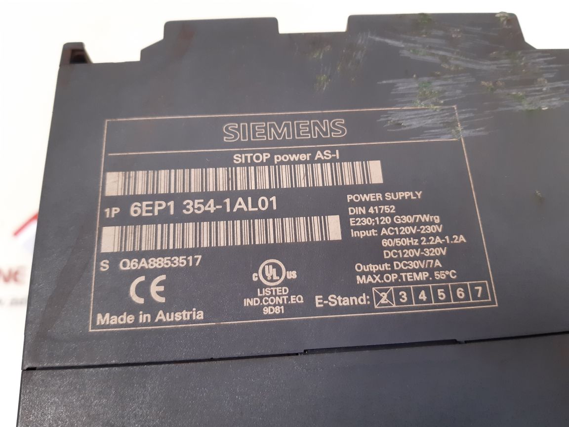 SIEMENS SITOP POWER SUPPLY 6EP1 354-1AL01