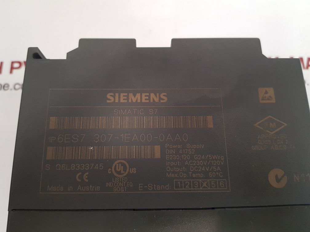 SIEMENS SIMATIC S7 POWER SUPPLY 6ES7 307-1EA00-0AA0