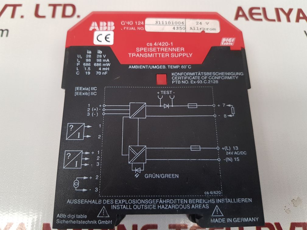 ABB GHG 124 TRANSMITTER SUPPLY