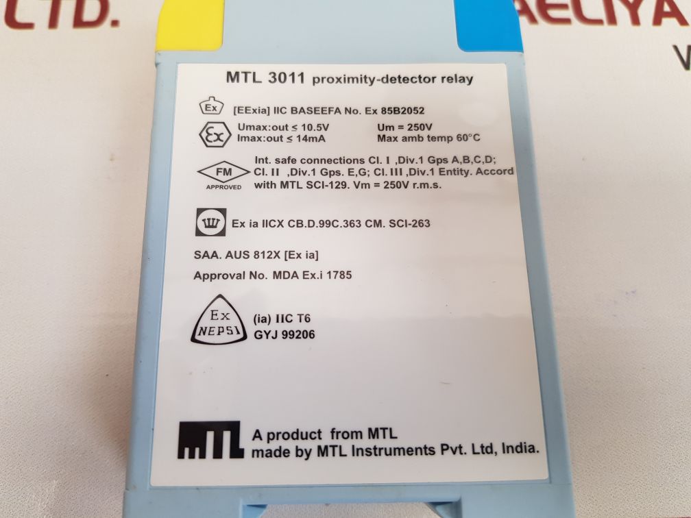 MEASUREMENT TECHNOLOGY MTL 3011 PROXIMITY-DETECTOR RELAY 3011