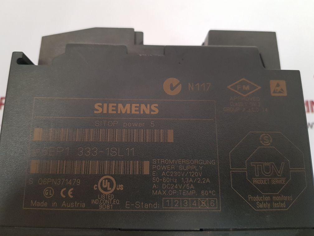 SIEMENS 6EP1333-1SL 11 POWER SUPPLY