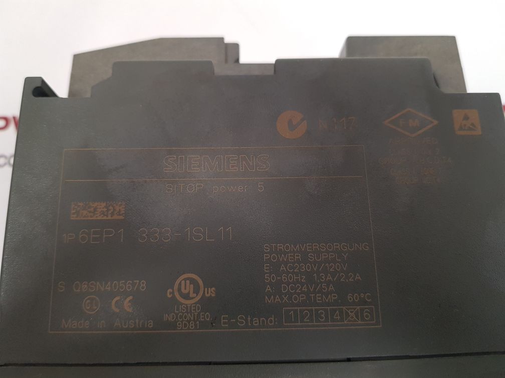 SIEMENS SITOP POWER 5 POWER SUPPLY 6EP1 333-1SL 11