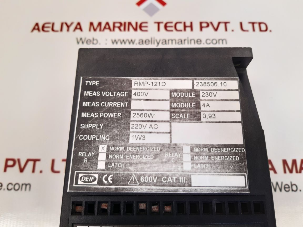 DEIF RMP-121D SHORT CIRCUIT & OVER CURRENT RELAY SCALE:0,93