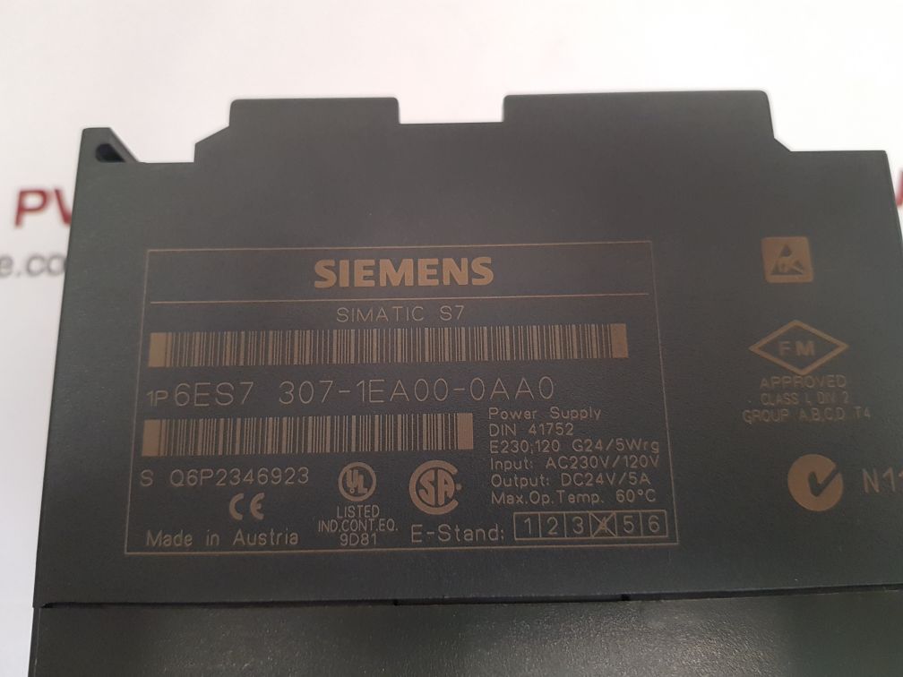 SIEMENS SIMATIC S7 POWER SUPPLY 6ES7 307-1EA00-0AA0